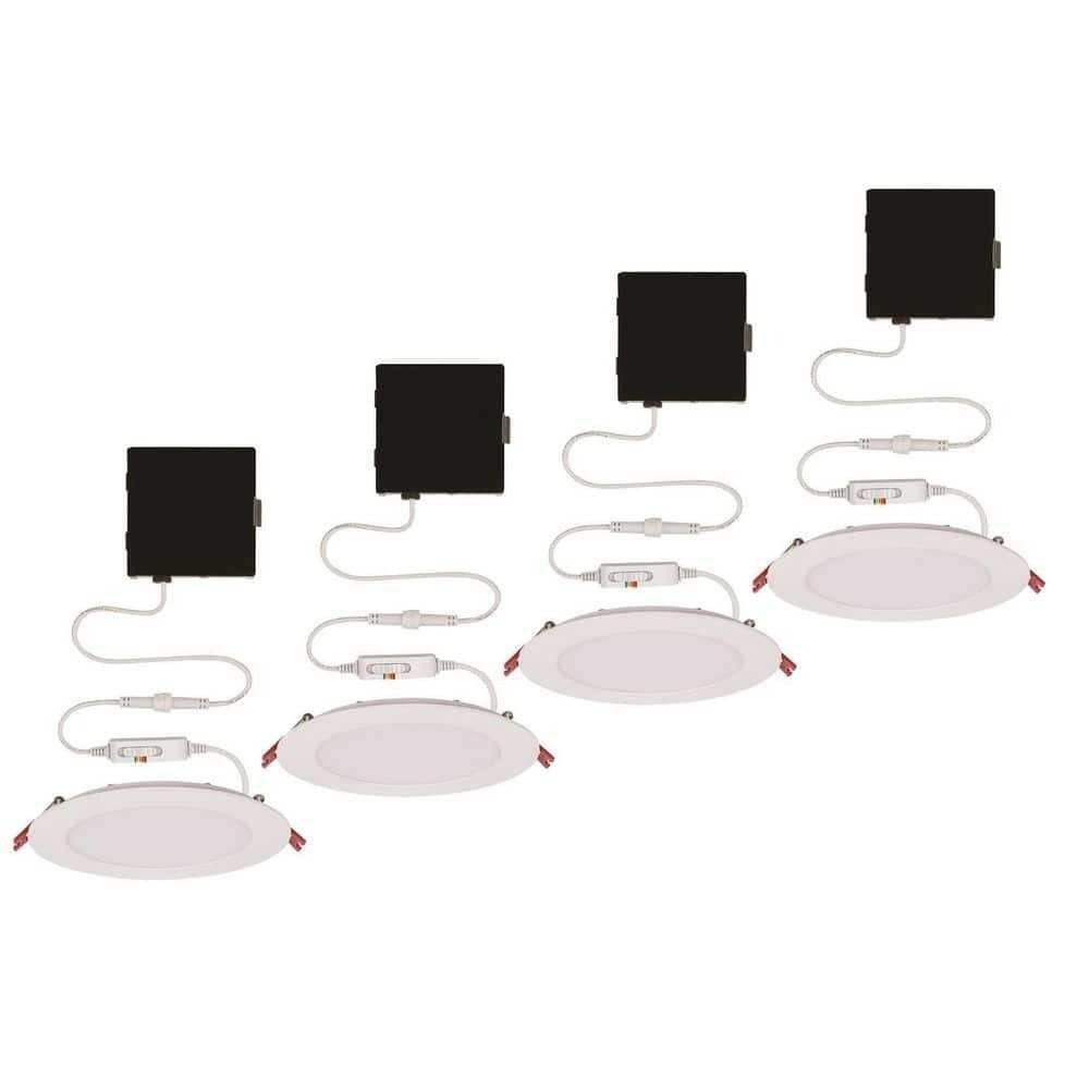 Commercial Electric Recessed Light Unisex 6in White New 4-Pack LED Canless
